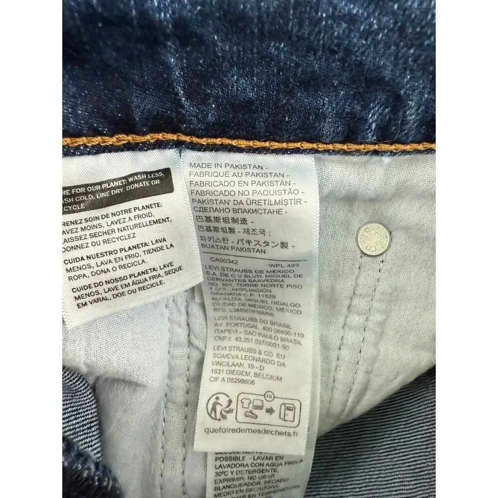 Levi's Premium Women Ribcage Bermuda High Rise Jeans Short Size 24 Blue NWT